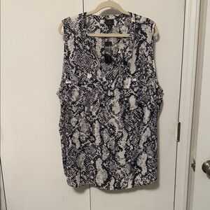 Worthington Monochrome Snakeskin Sleeveless Top